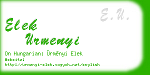 elek urmenyi business card